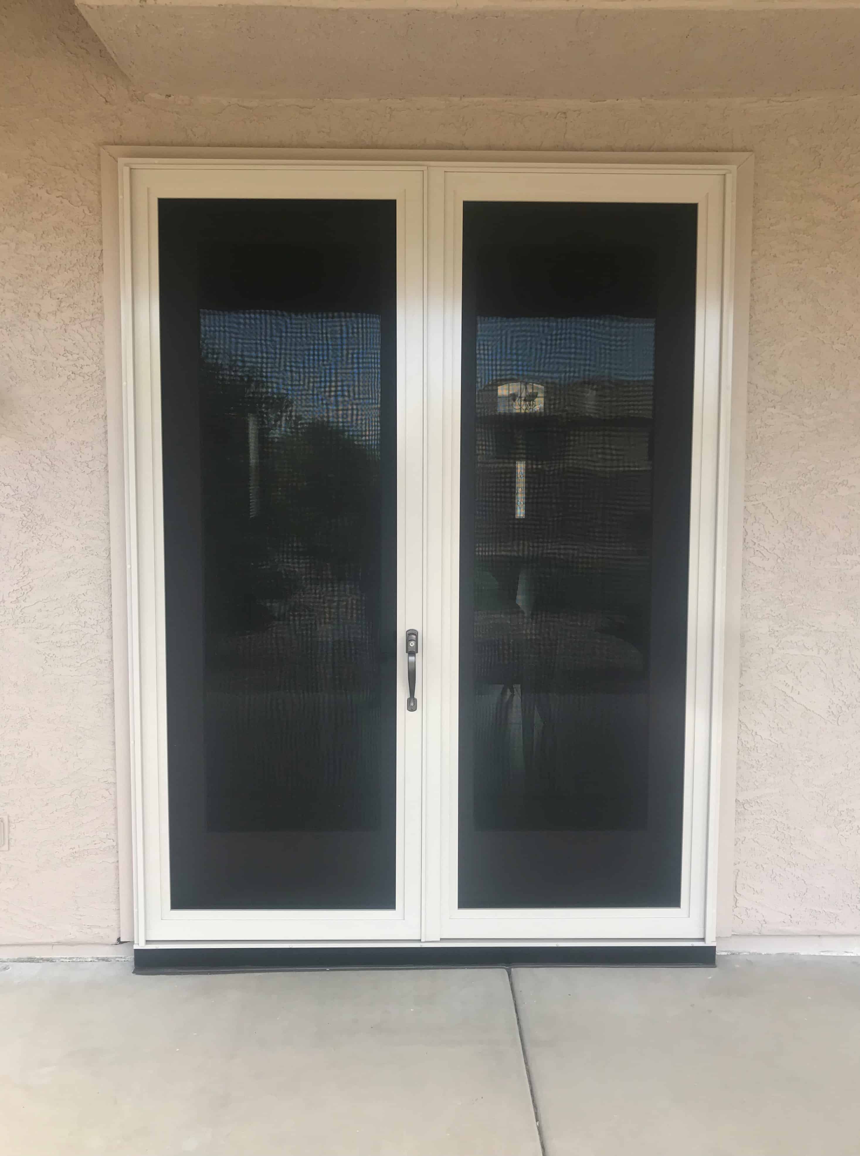 White Patio Security French Door