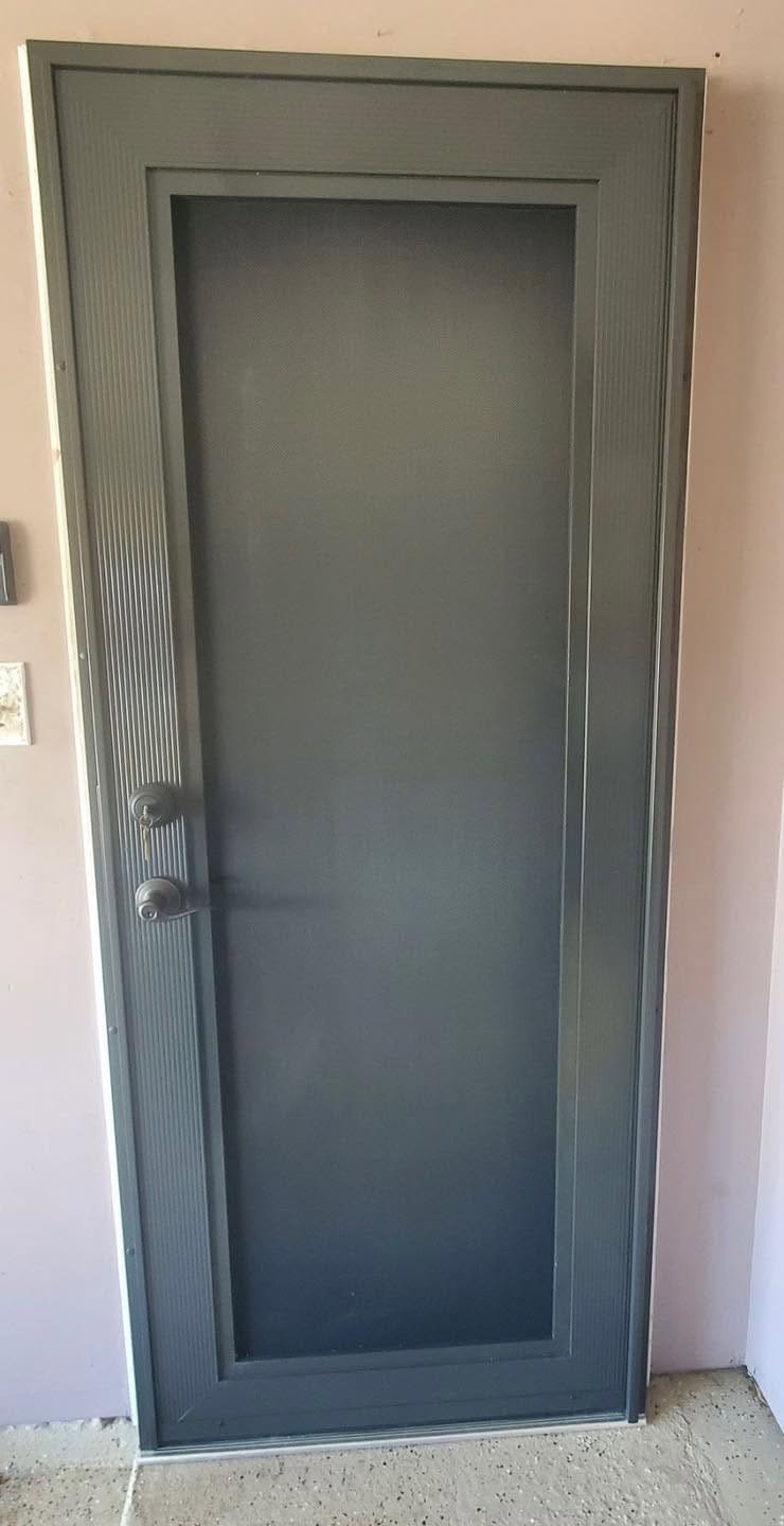 Custom Bronze Security Screen Entry Door Installed by Security Screen Masters of Texas in Dallas TX