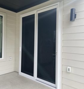 White powder-coated sliding patio security screen door installed in Waco TX by Security Screen Masters of Texas